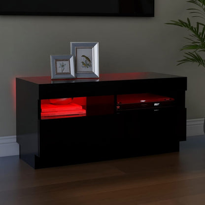 TV-Møbel Svart Tv-benk med LED-lys 80x35x40 cm