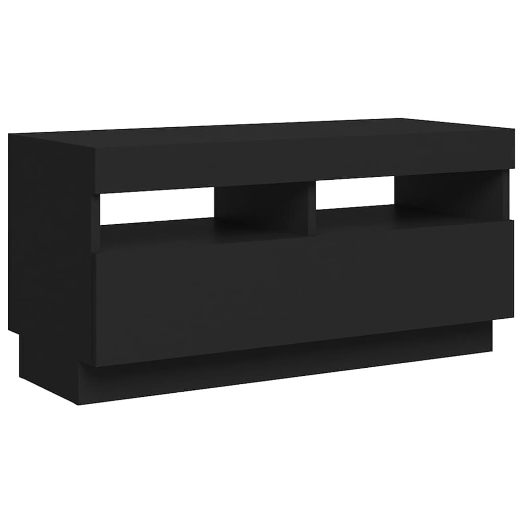 TV-Møbel Svart Tv-benk med LED-lys 80x35x40 cm