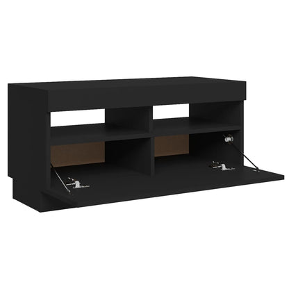 TV-Møbel Svart Tv-benk med LED-lys 80x35x40 cm
