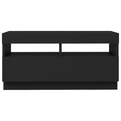 TV-Møbel Svart Tv-benk med LED-lys 80x35x40 cm