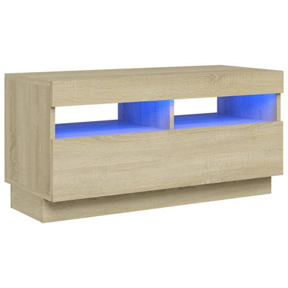 TV-Møbel Sonoma Eik TV-benk med LED-lys 80x35x40 cm