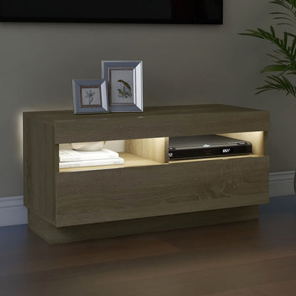 TV-Møbel Sonoma Eik TV-benk med LED-lys 80x35x40 cm