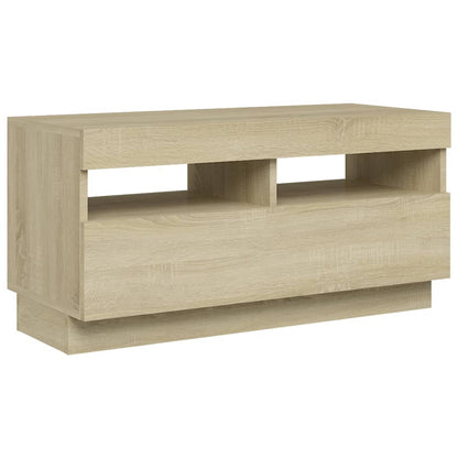 TV-Møbel Sonoma Eik TV-benk med LED-lys 80x35x40 cm