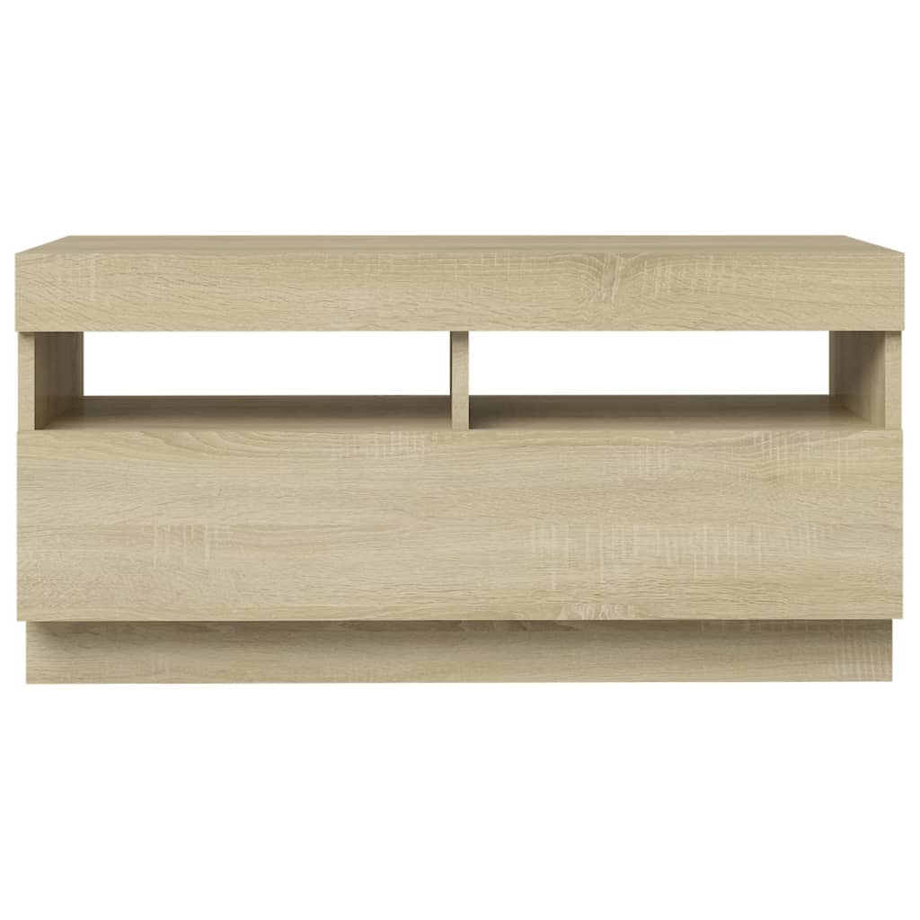 TV-Møbel Sonoma Eik TV-benk med LED-lys 80x35x40 cm
