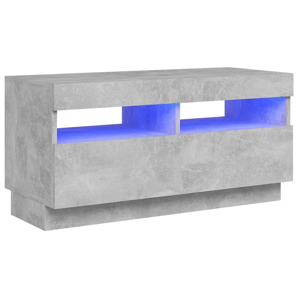 TV-Møbel Betonggrå TV-benk med LED-lys 80x35x40 cm
