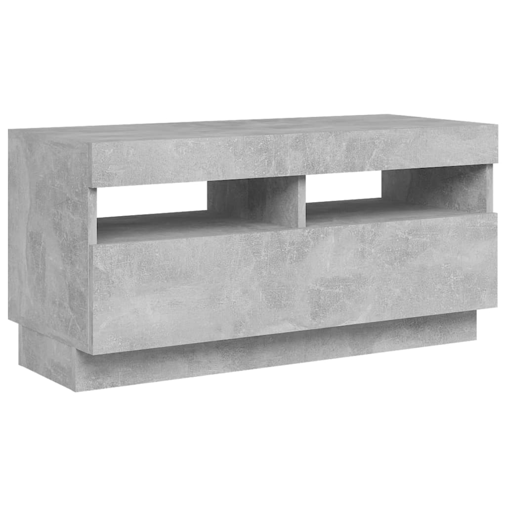 TV-Møbel Betonggrå TV-benk med LED-lys 80x35x40 cm
