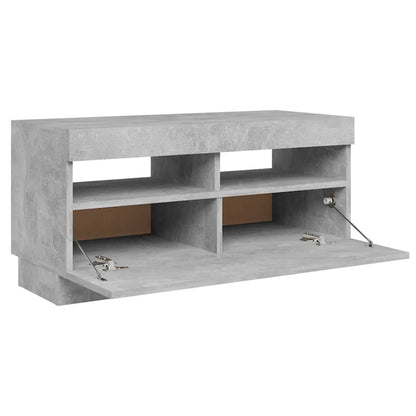 TV-Møbel Betonggrå TV-benk med LED-lys 80x35x40 cm