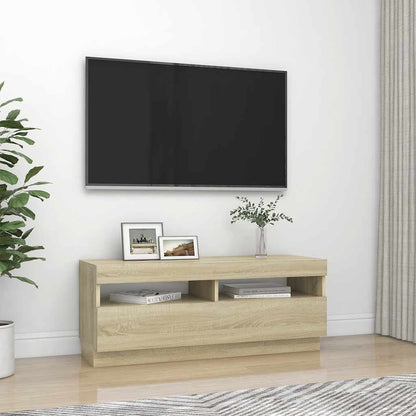 TV-Møbel Sonoma Eik TV-benk med LED-lys 100x35x40 cm
