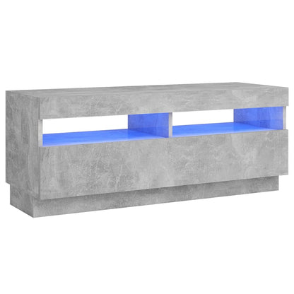 TV-Møbel Betonggrå TV-benk med LED-lys 100x35x40 cm