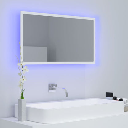 Baderomsspeil LED hvit 80x8,5x37 cm akryl