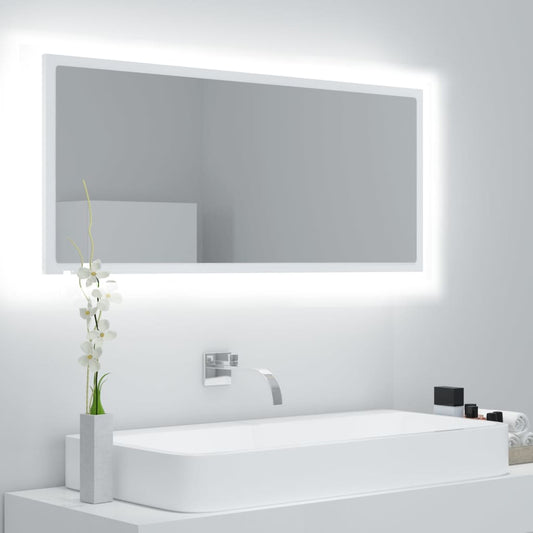 Baderomsspeil LED Hvit 100x8,5x37 cm akryl