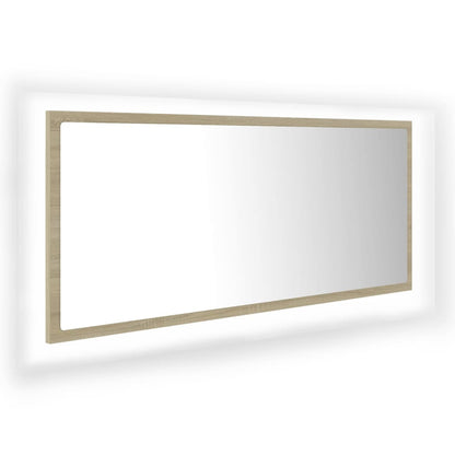 Baderomsspeil LED Sonoma Eik 100x8,5x37 cm akryl