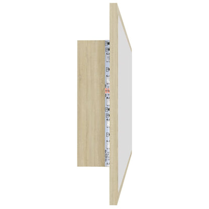Baderomsspeil LED Sonoma Eik 100x8,5x37 cm akryl