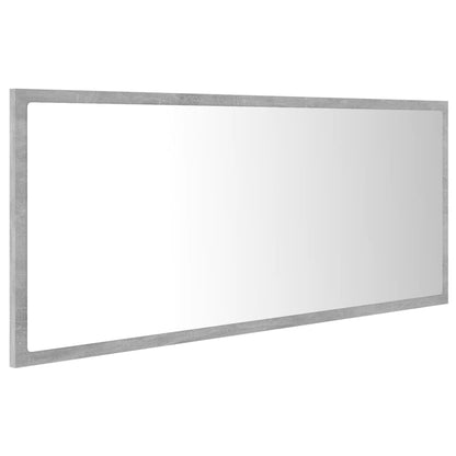 Baderomsspeil LED Betonggrå 100x8,5x37 cm akryl
