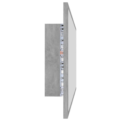 Baderomsspeil LED Betonggrå 100x8,5x37 cm akryl