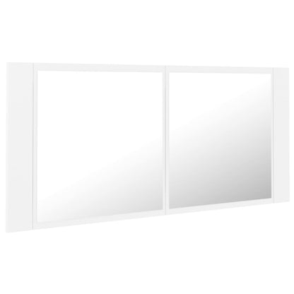 Baderomsspeil LED Skap Hvit 100x12x45 cm akryl