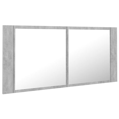 Baderomsspeil LED Skap Betonggrå 100x12x45 cm akryl