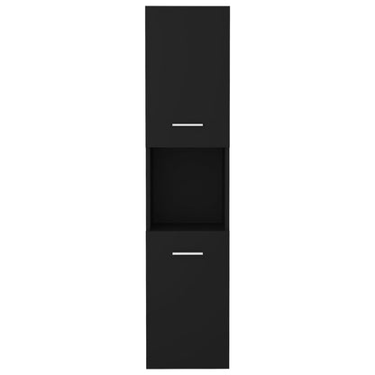 Baderomsskap svart 30x30x130 cm konstruert tre