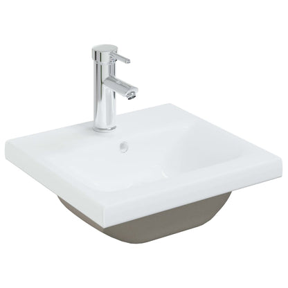 Baderomservant Innebygd med kran 42x39x18 cm keramikk hvit
