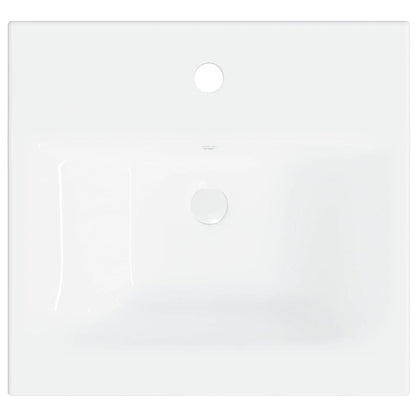 Baderomservant Innebygd med kran 42x39x18 cm keramikk hvit