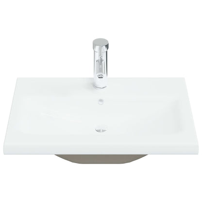 Baderomservant Innebygd med kran 61x39x18 cm kreamikk hvit