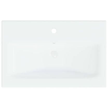 Baderomservant Innebygd med kran 61x39x18 cm kreamikk hvit