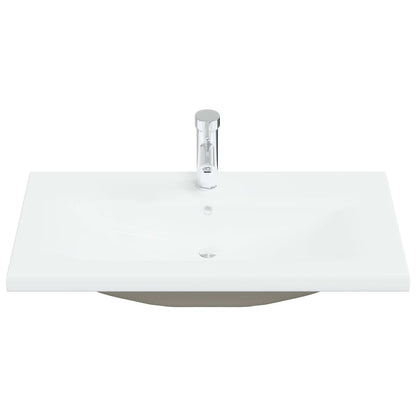 Baderomservant Innebygd med kran 81x39x18 cm kreamikk hvit