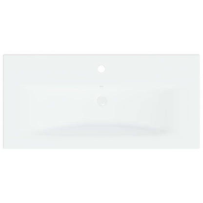 Baderomservant Innebygd med kran 81x39x18 cm kreamikk hvit