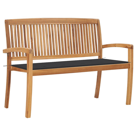 Stablebenk med pute 128,5 cm heltre teak