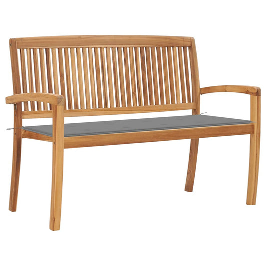Stablebenk med pute 128,5 cm heltre teak