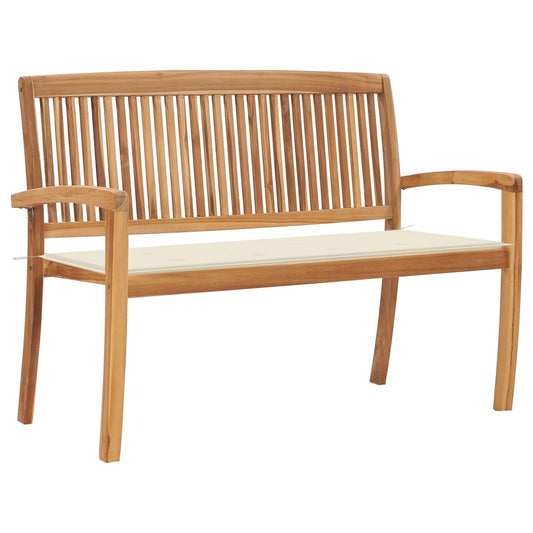 Stablebenk med pute 128,5 cm heltre teak