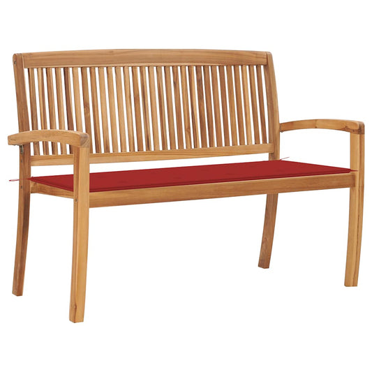 Stablebenk med pute 128,5 cm heltre teak