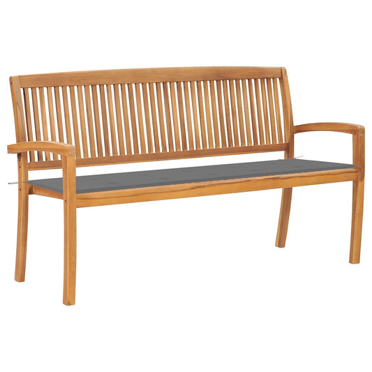 Stablebenk med pute 159 cm heltre teak