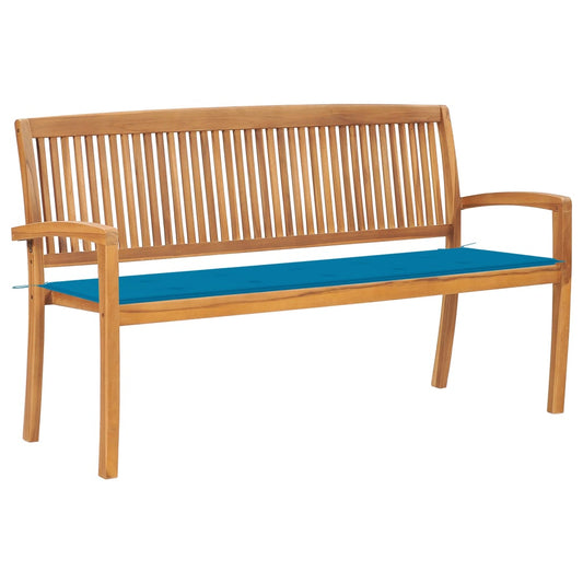 Stablebenk med pute 159 cm heltre teak