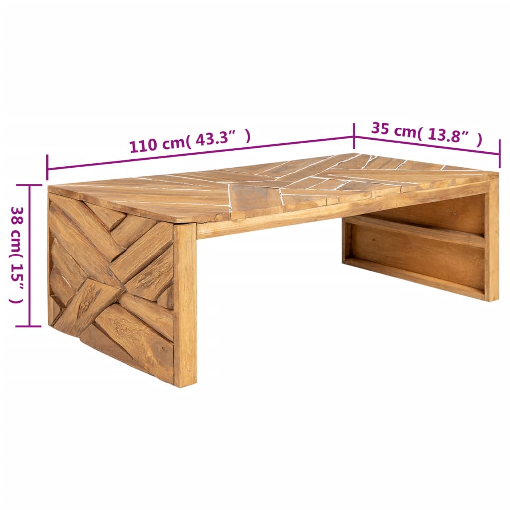 Salongbord Sofabord Tre heltre erosjon-design 110x35x38 cm