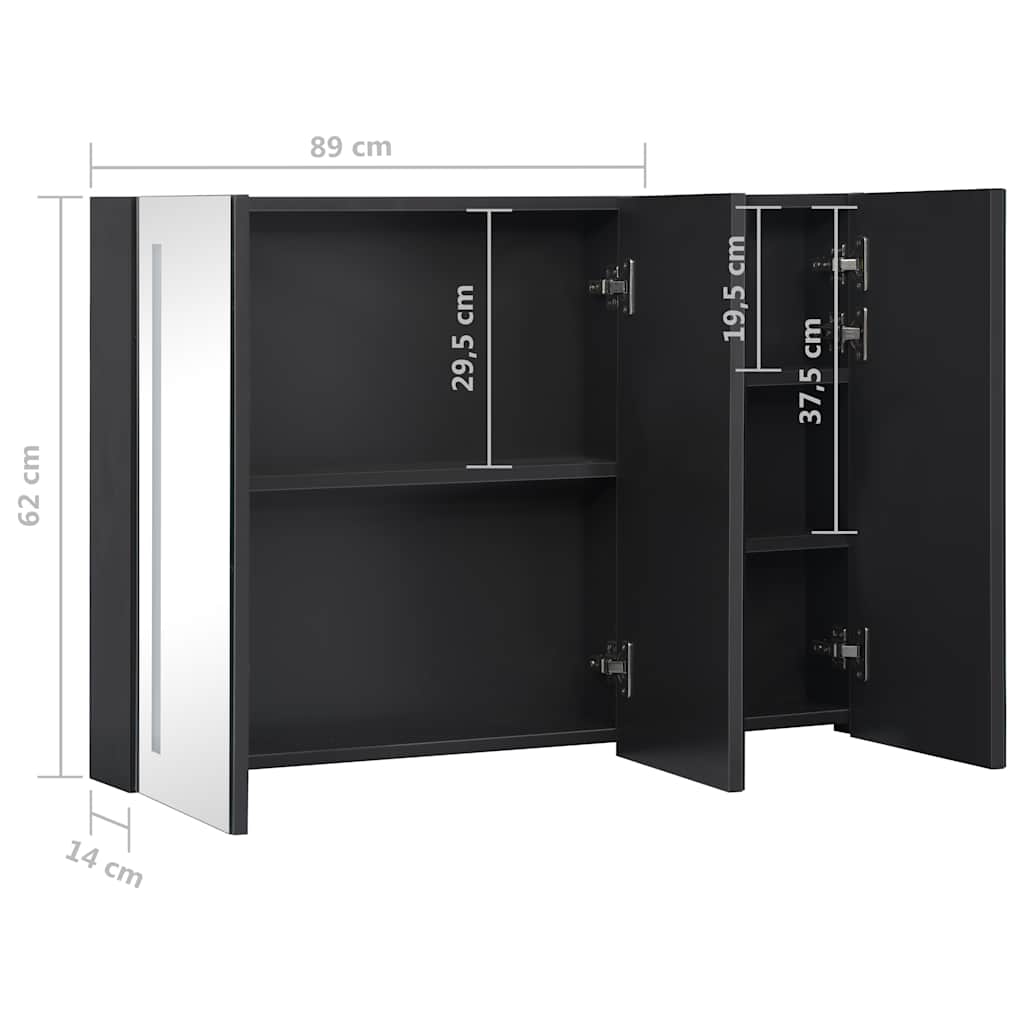 Baderomsspeil LED Speilskap til bad 89x14x62 cm