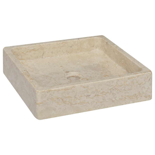 Baderomsvask 40x40x10 cm marmor kremhvit