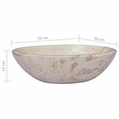 Baderomsvask 53x40x15 cm marmor kremhvit