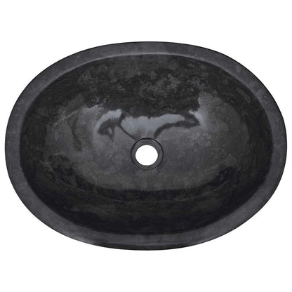 Baderomsvask 53x40x15 cm marmor Svart