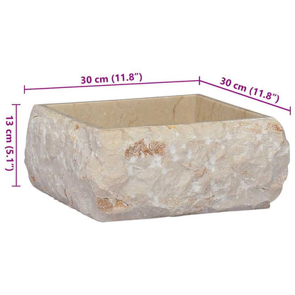 Baderomsvask 30x30x13 cm marmor kremhvit