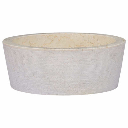 Baderomsvask Ø40x15 cm marmor kremhvit
