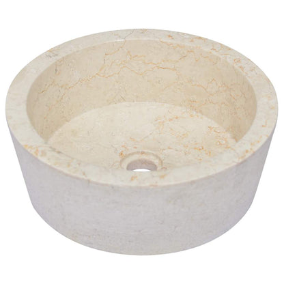 Baderomsvask Ø40x15 cm marmor kremhvit
