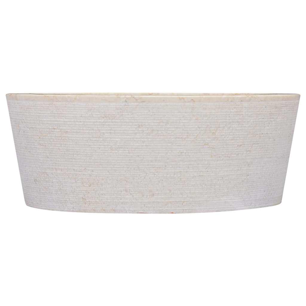 Baderomsvask Ø40x15 cm marmor kremhvit