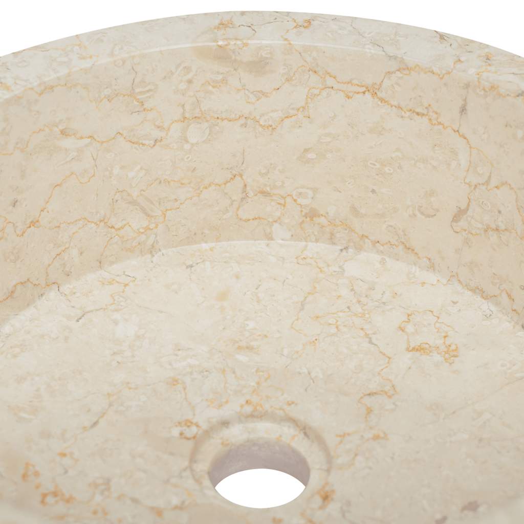 Baderomsvask Ø40x15 cm marmor kremhvit