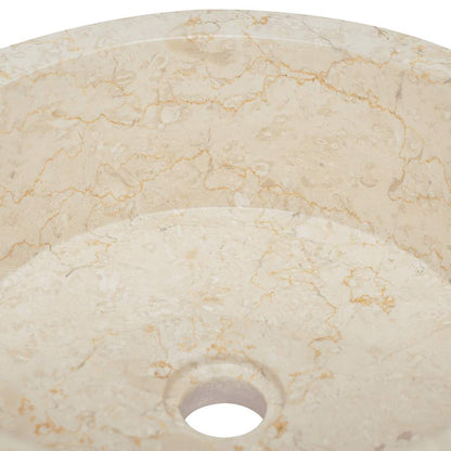 Baderomsvask Ø40x15 cm marmor kremhvit