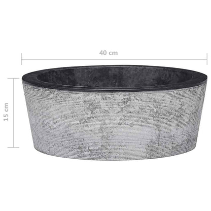 Baderomsvask Ø40x15 cm marmor Svart