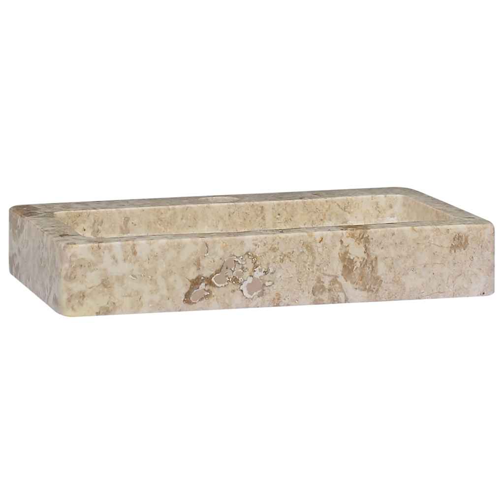 Baderomsvask Veggmontert kremhvit 38x24x6,5 cm marmor