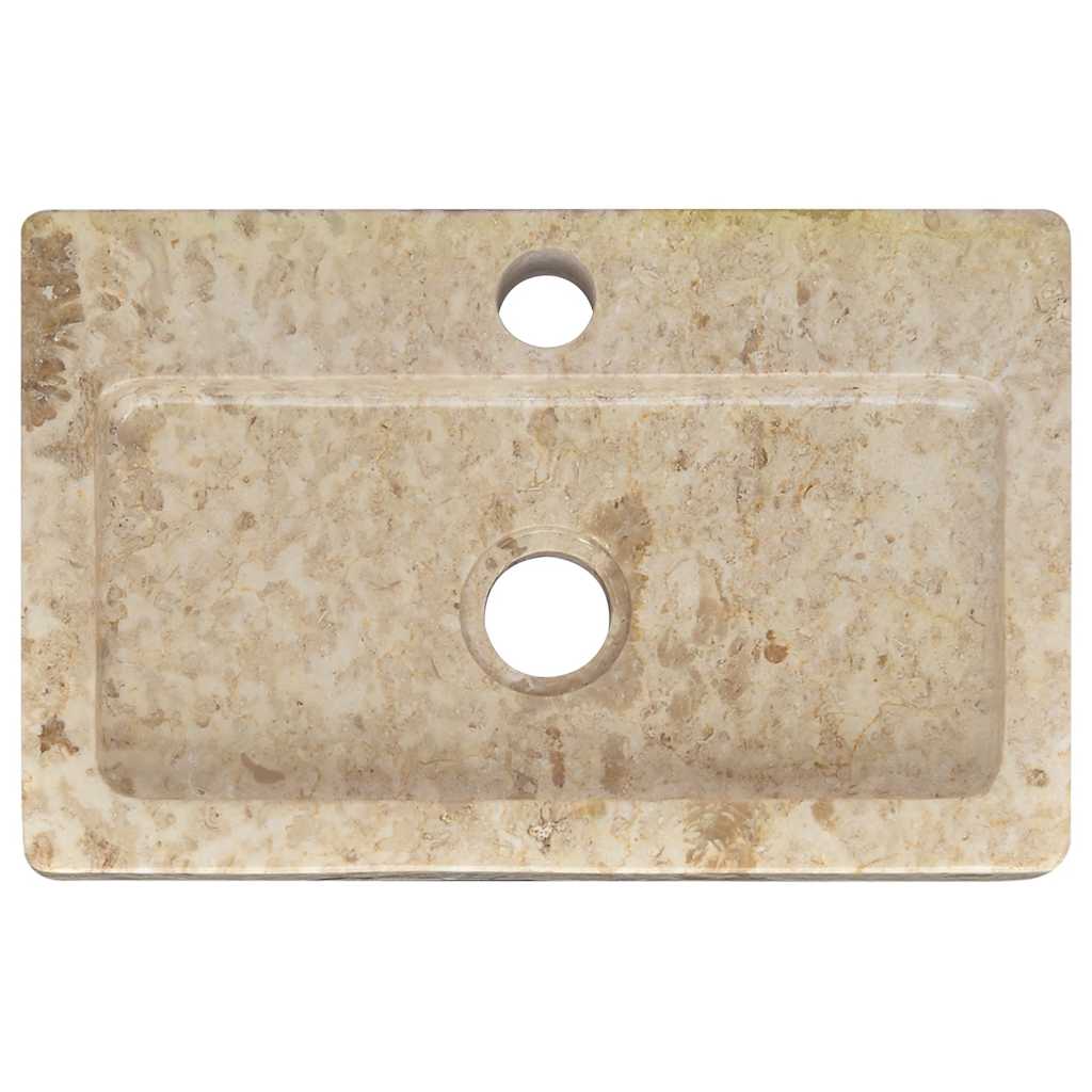 Baderomsvask Veggmontert kremhvit 38x24x6,5 cm marmor