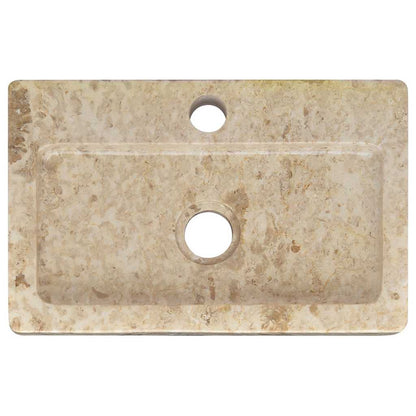 Baderomsvask Veggmontert kremhvit 38x24x6,5 cm marmor