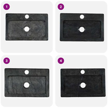 Baderomsvask 38x24x6,5 cm marmor Svart